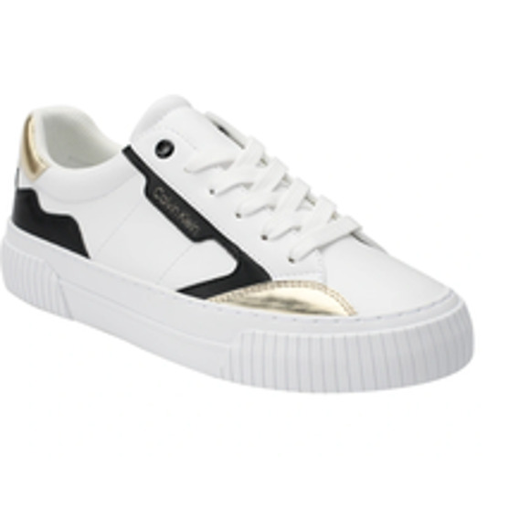 CALVIN KLEIN Women's Gabbin Logo Lace-up Sneakers 8 New - Picture 1 of 5